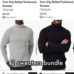 7 Diamonds Men’s Turtleneck 2 Sweaters Bundle XL